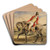 Horseman wearing a red jacket by Eugne Delacroix Art Drink Coaster set