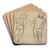Two Standing Putti (recto) by Italian 17th Century Art Drink Coaster set