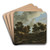 Wooded and Hilly Landscape by Jacob van Ruisdael Art Drink Coaster set