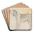 A Hound Facing Left by James Seymour Art Drink Coaster set A Hound Facing Left by James Seymour Art Drink Coaster set