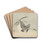 Two geese in flight by Ohara Koson Drink Coasters - set of 4