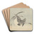 Two geese in flight by Ohara Koson Art Drink Coaster set