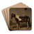 Horse with the barn in the background by Jzef Brodowski Art Drink Coaster set Horse with the barn in the background by Jzef Brodowski Art Drink Coaster set