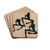 Composition with Three Male Nudes by Egon Schiele Drink Coasters - set of 4