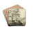 River Landscape With Figures Resting Along A Path by Adriaen Cornelisz. van der Salm Drink Coasters - set of 4 River Landscape With Figures Resting Along A Path by Adriaen Cornelisz. van der Salm Drink Coasters - set of 4