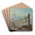 Capriccio With Figures In Front Of The Ruins Of A Church by Pietro Bellotto Art Drink Coaster set Capriccio With Figures In Front Of The Ruins Of A Church by Pietro Bellotto Art Drink Coaster set