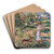 Paysage avec femme en bleu et Zaza  Cagnes by Pierre-Auguste Renoir Art Drink Coaster set
