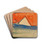 Abstrahierter Giebel hinter einem Zaun by Egon Schiele Drink Coasters - set of 4