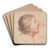 Youth Gazing Upwards in Profile by Francesco Montelatici Art Drink Coaster set
