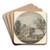 Landscape with Cottage, Bridge and Figures by Samuel Hieronymus Grimm Art Drink Coaster set