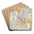 Dessin De Fleurs by Georges de Feure Art Drink Coaster set