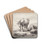 Stende ko og to liggende fr by Nicolaes Pietersz. Berchem Drink Coasters - set of 4 Stende ko og to liggende fr by Nicolaes Pietersz. Berchem Drink Coasters - set of 4