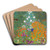 Cottage Garden by Gustav Klimt Art Drink Coaster set