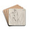 Symbolic composition with three figures by Stanisaw Ignacy Witkiewicz Drink Coasters - set of 4