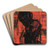 Dunkle Kpfe auf Rot by Christian Rohlfs Art Drink Coaster set