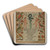 Woodcut Vorschrift by Charlotte Angus Art Drink Coaster set