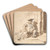 Seated Man Wearing a Flat Cap by Rembrandt van Rijn Art Drink Coaster set