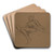 Female nude seated, study for the Garden of the Hesperides by Frederic Leighton Art Drink Coaster set
