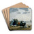 On the Beach, Dieppe by Eugne Boudin Art Drink Coaster set
