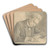 Portret van J. van der Vegt, schrijvend by Jan Veth Art Drink Coaster set Portret van J. van der Vegt, schrijvend by Jan Veth Art Drink Coaster set
