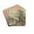 Baum und Bauernhaus am Bach mit einer Frau by Anton Burger Drink Coasters - set of 4