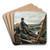 At Sea by Albert Edelfelt Art Drink Coaster set