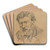 Bearded Man by Gustav Wentzel Art Drink Coaster set