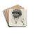 Kop van een man, portret van een arbeider by Isaac Israls Drink Coasters - set of 4