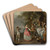 Fte champtre with a dancing couple by Nicolas Lancret Art Drink Coaster set