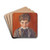Selbstbildnis vor rotem Hintergrund by Egon Schiele Drink Coasters - set of 4 Selbstbildnis vor rotem Hintergrund by Egon Schiele Drink Coasters - set of 4