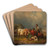 A Meadow At Noon by Friedrich Voltz Art Drink Coaster set