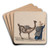 A woman walking with a Llama by Francisco Fierro Art Drink Coaster set