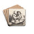 Et forelsket par by Cornelis Pietersz. Bega Drink Coasters - set of 4