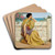 Leisure Hours by John William Godward Art Drink Coaster set Leisure Hours by John William Godward Art Drink Coaster set