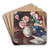 Pink Roses in a Vase by Samuel John Peploe Art Drink Coaster set