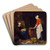 An Old Woman Asleep by Gabriel Metsu Art Drink Coaster set