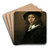 Young Man in a Black Beret by Rembrandt van Rijn Art Drink Coaster set