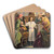The boy Jesus in the temple by Stecher Litho. Co Art Drink Coaster set