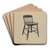 Shaker Dining Chair by John W. Kelleher Art Drink Coaster set Shaker Dining Chair by John W. Kelleher Art Drink Coaster set
