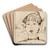 Hoofd van een vrouw by Jean Emile Laboureur Art Drink Coaster set
