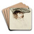 Portrait of a Young Lady with Hat by Paul Csar Helleu Art Drink Coaster set