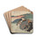 Mother Nursing Child, Leaning on a Bull by Utagawa Kunimaru Drink Coasters - set of 4