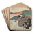 Mother Nursing Child, Leaning on a Bull by Utagawa Kunimaru Art Drink Coaster set