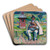 Highlander with a bandura against landscape by Gustaw Pillati Art Drink Coaster set