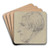 Head in profile by Theodor Pelissier Art Drink Coaster set Head in profile by Theodor Pelissier Art Drink Coaster set
