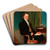 Portrait of the anatomist Henrik Carl Bang Bendz. The artist's brother by Wilhelm Bendz Art Drink Coaster set