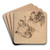 Two Studies of a Woman Reading by Rembrandt van Rijn Art Drink Coaster set