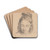 Portrait of a Woman by Jean Antoine Verschaeren Drink Coasters - set of 4