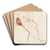 Nu by Paul Csar Helleu Art Drink Coaster set