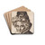 Head of a Bearded Man Wearing a Cap by Jacob de Gheyn II Drink Coasters - set of 4 Head of a Bearded Man Wearing a Cap by Jacob de Gheyn II Drink Coasters - set of 4